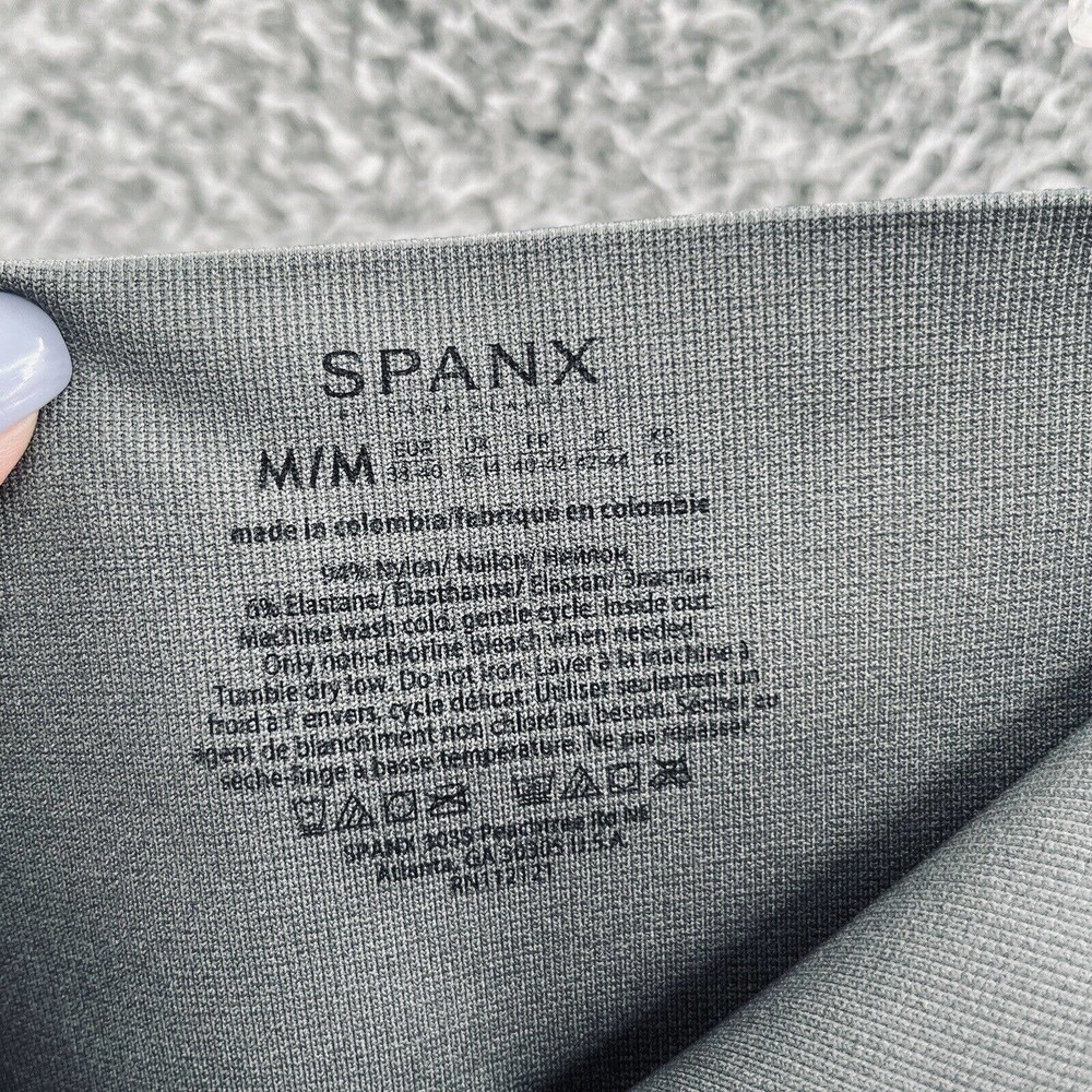 Spanx Leggings Navy Blue Gray Leopard Print Seamless Mid Rise Ankle - Picture 8 of 9